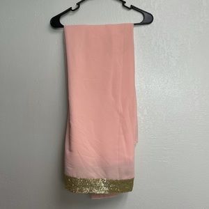 Indian peach pink chiffon saree